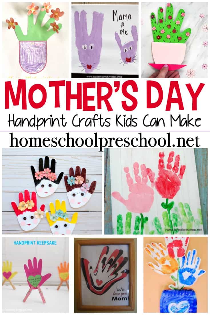 Handprint crafts make great keepsakes. Mom will love these Mother's Day handprint crafts and will treasure them for years to come. 