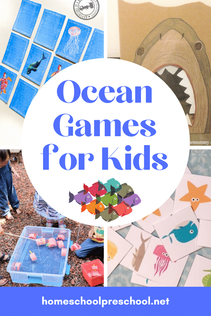 Don't miss these ocean themed games for kids! Add them to your summer preschool lessons about the ocean. They're great for birthday parties, too!