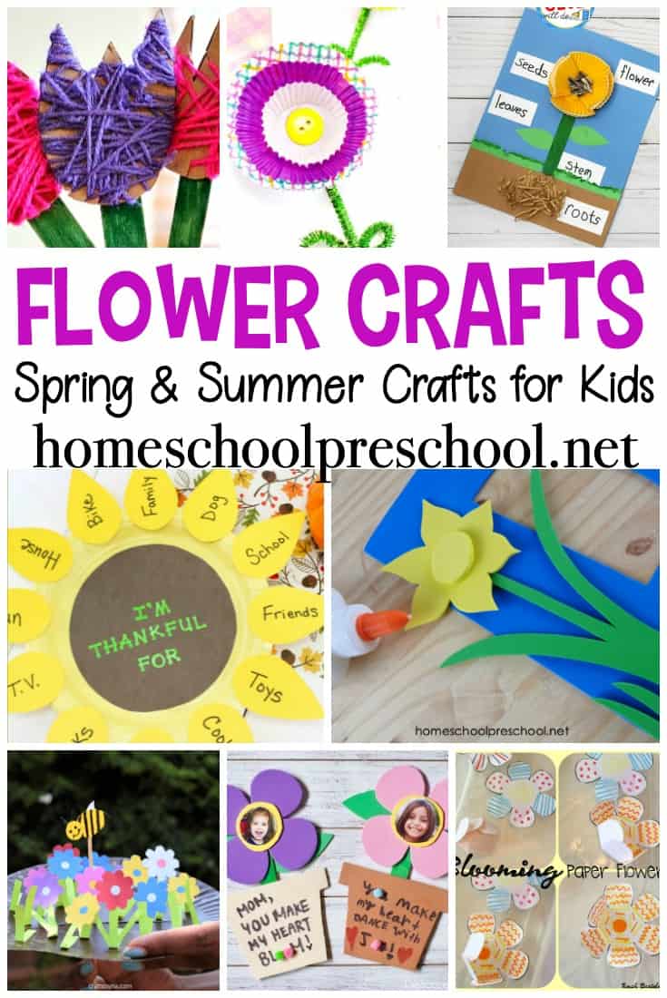 Spend time this spring and summer making a few of these preschool flower crafts. 30 simple ideas for your young crafters!