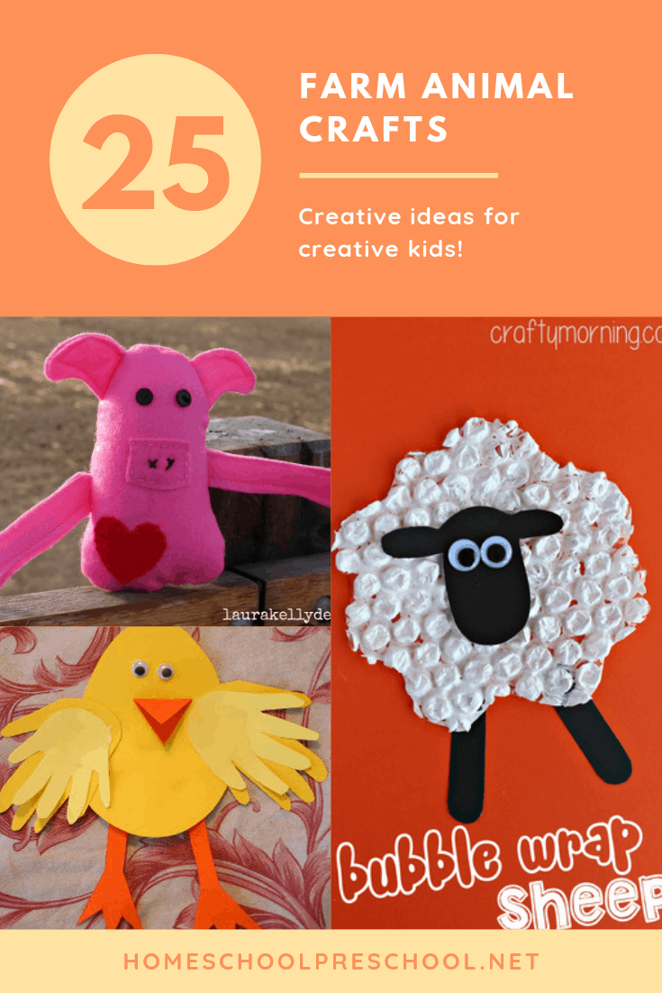 These farm animal crafts for preschool are perfect for an afternoon crafting session. Make a pig, a chick, a cow, and more!