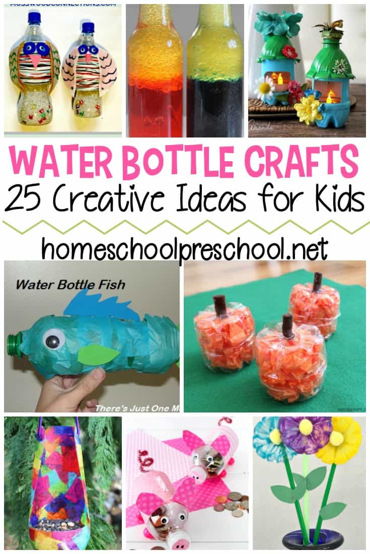 Recycled crafts are so much fun, and these water bottle crafts are no exception! Your kids will love turning old bottles into something fun. 