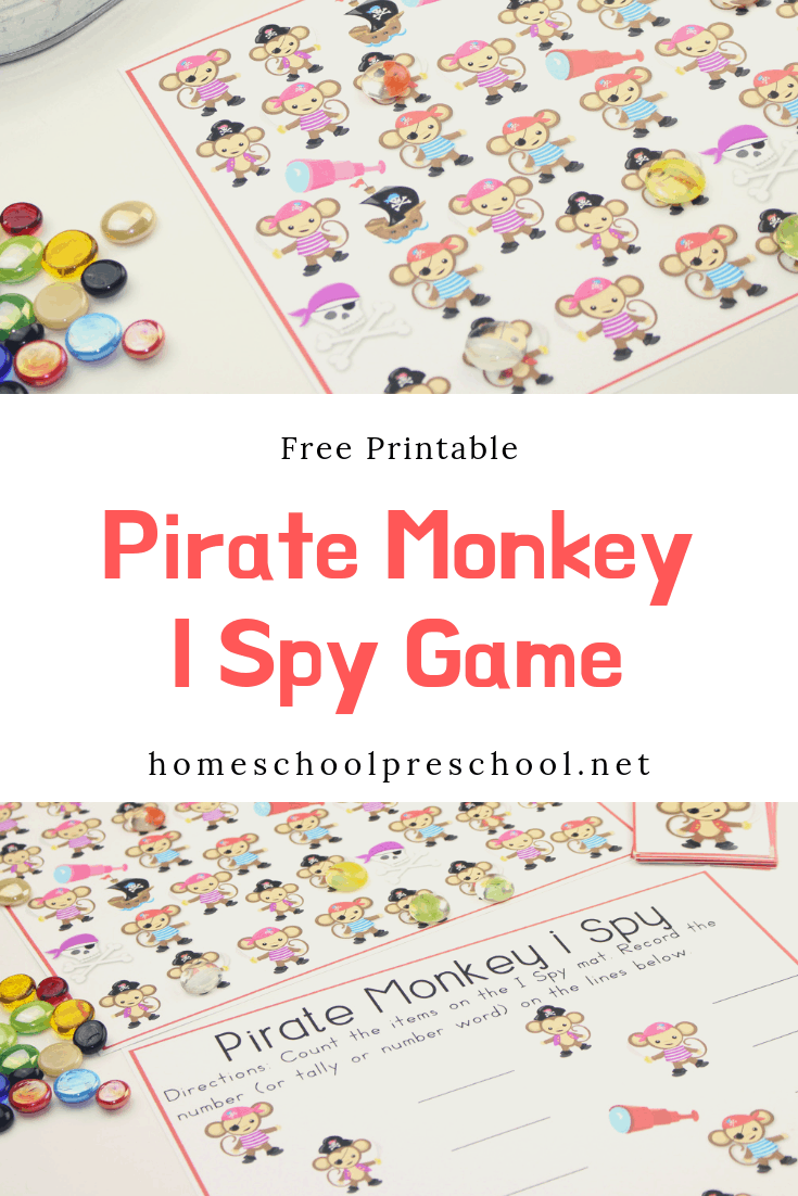 I Spy Pirate Monkey Activity for Preschool