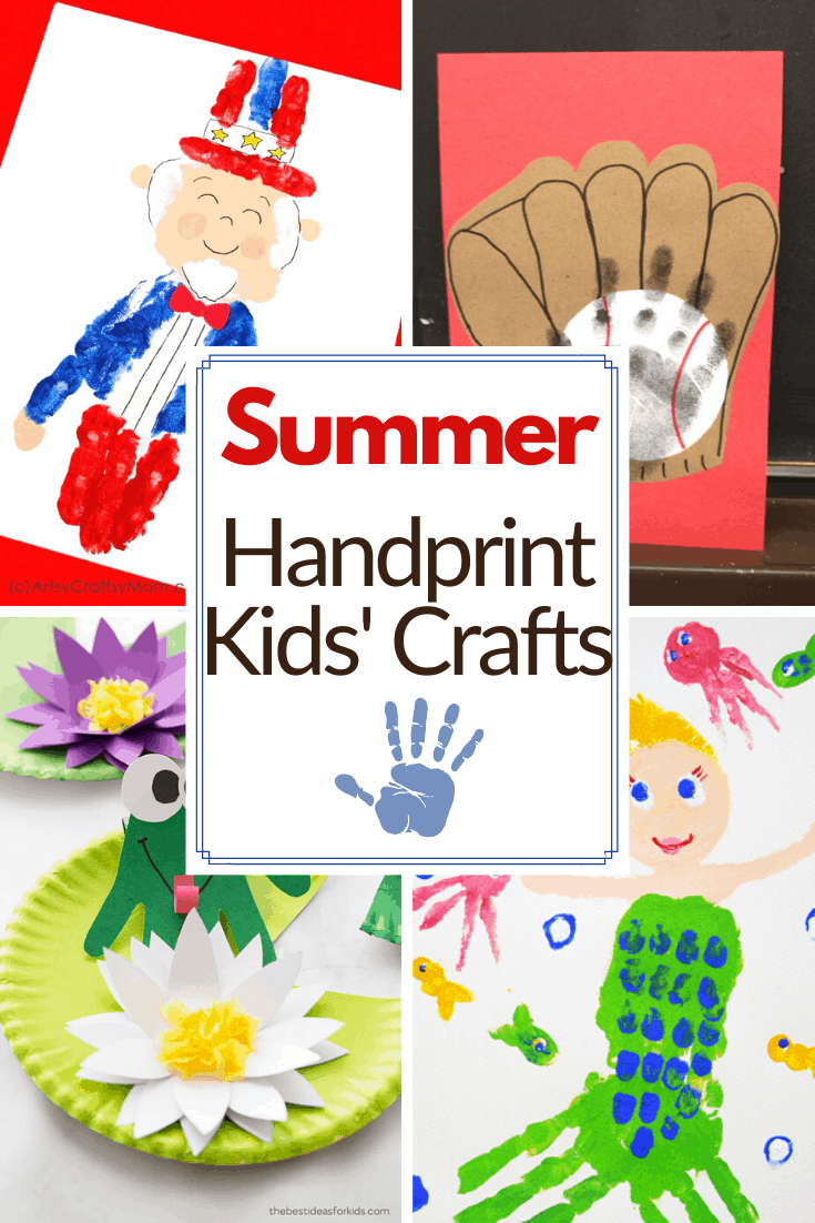 The best summer handprint crafts for preschool or kindergarten kids. Sunshine, ocean animals, and watermelon - they are all here! 