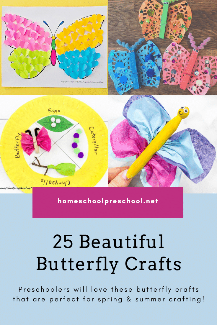 Butterfly crafts for preschoolers are perfect for spring and summer afternoons. Kids will love all 25 of these creative ideas. 