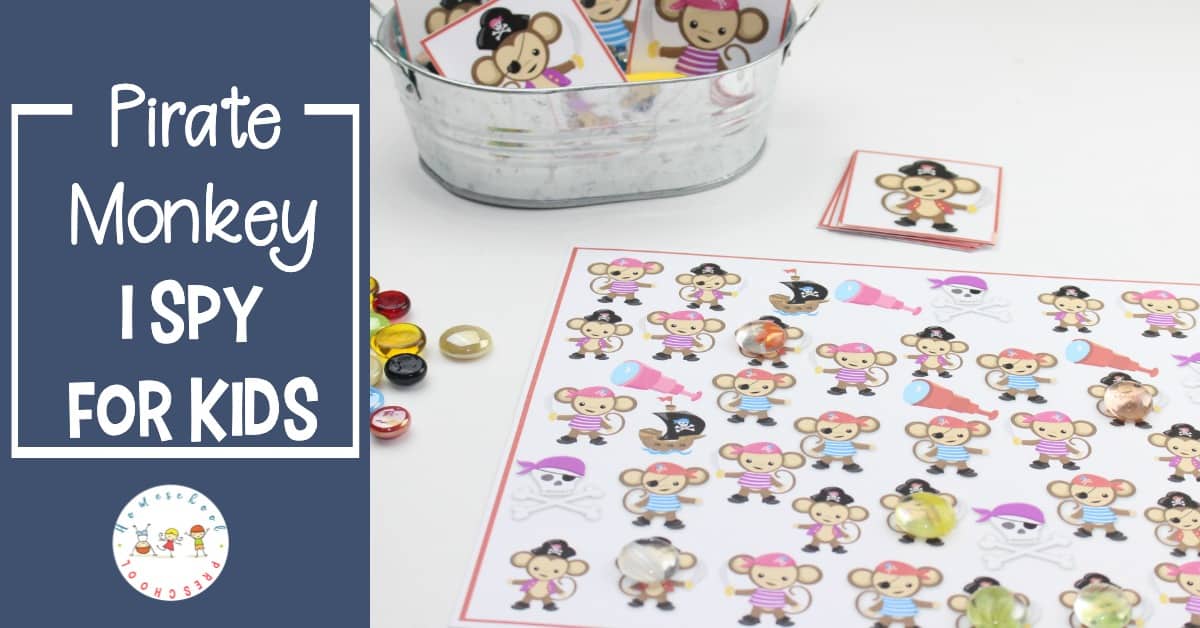 Teach visual discrimination and practice counting with this super fun, low-prep I Spy Pirate Monkey Activity for preschool kiddos!