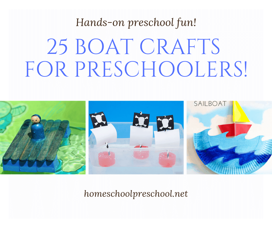 Choose one or more of these preschool boat crafts to add to your boat, transportation, or water themed preschool lesson plans. 