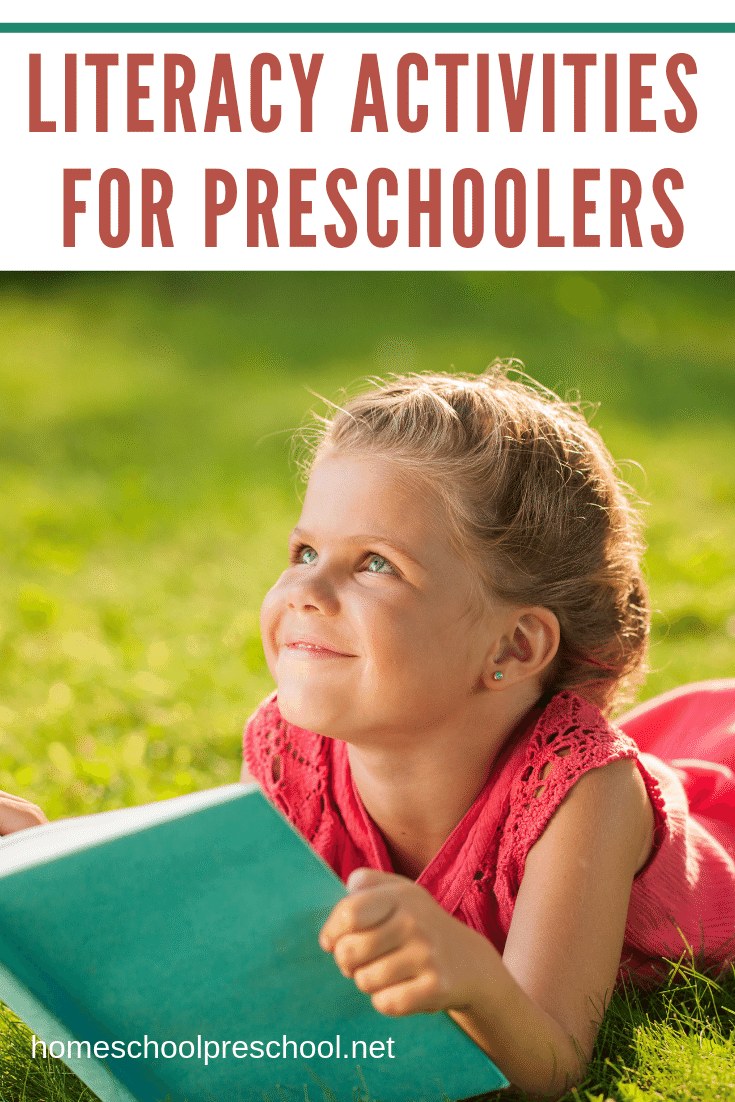 Build your preschoolers reading skills with one or  more of these literacy activities for preschoolers. Find crafts, printables, book lists, activities, and more.
