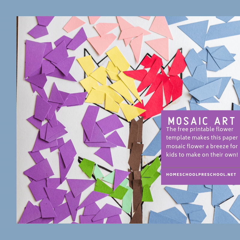mosaic-art-preschool Paper Mosaic Flower