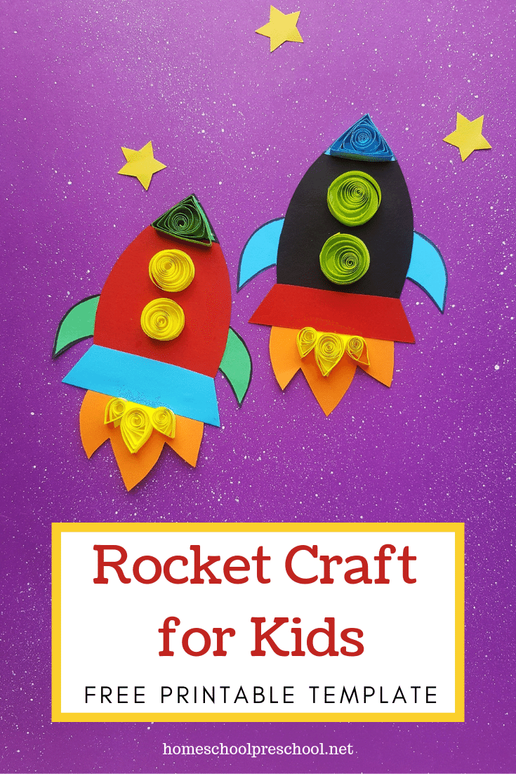 Looking for an easy rocket ship craft for kids? Our simple paper quilled rocket craft includes a printable template, making it perfect for home and school.