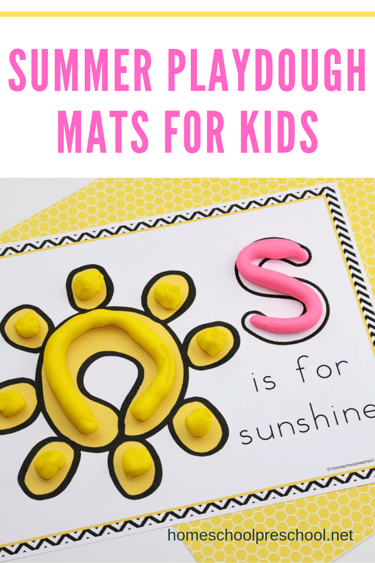 Build fine motor skills and creativity with these summer playdough mats! Print them all out and add them to your summer learning activities.