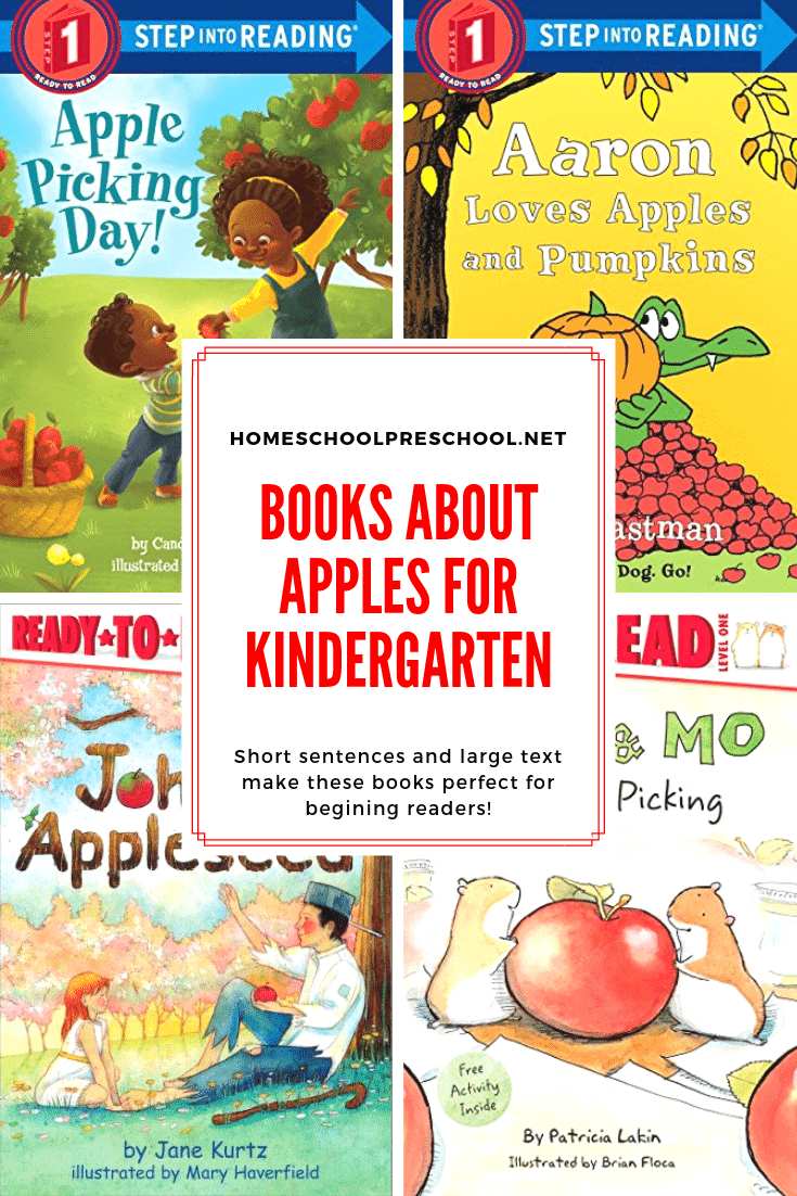 Don't miss this list of easy reader books about apples for kindergarten! Short sentences and large print help kids build reading skills.
