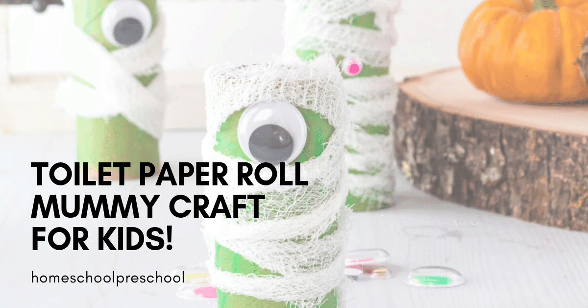 Halloween crafts are great, and this preschool mummy craft is no exception! Kids can build fine motor muscles as they wrap their cute mummies. 
