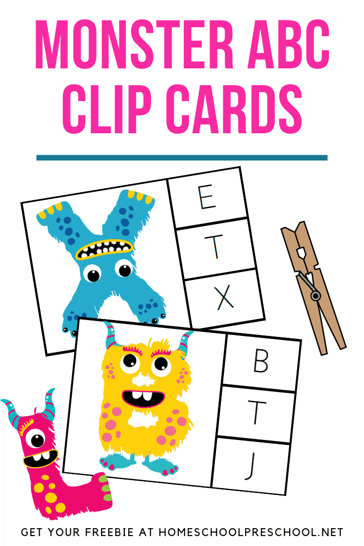 Monster Alphabet Clip Cards
