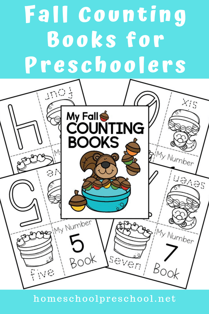 This autumn, encourage your little ones to practice counting to ten with these printable fall counting books featuring squirrels, acorns, and apples.