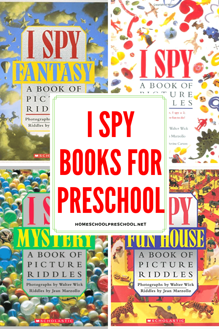 Grab one or more of these I Spy preschool books for a fun quiet time activity! They're also great for travel activities or entertaining kids during long waits. 
