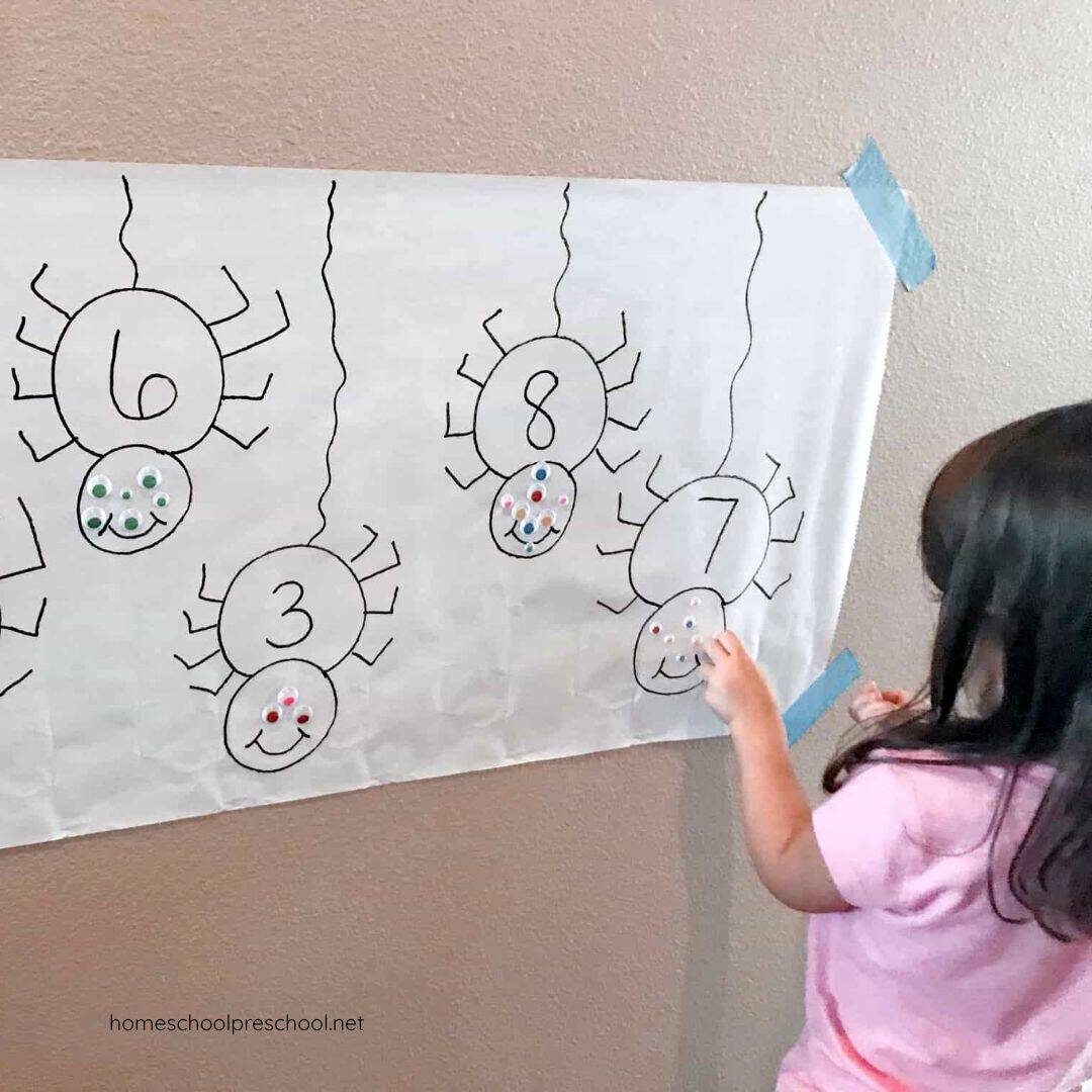 Counting Spider Eyes: Halloween Math Activity for Preschoolers
