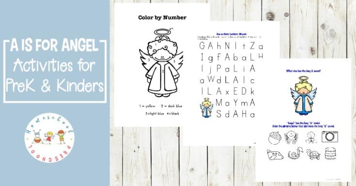 A is for Angel Printables for Preschool and Kindergarten