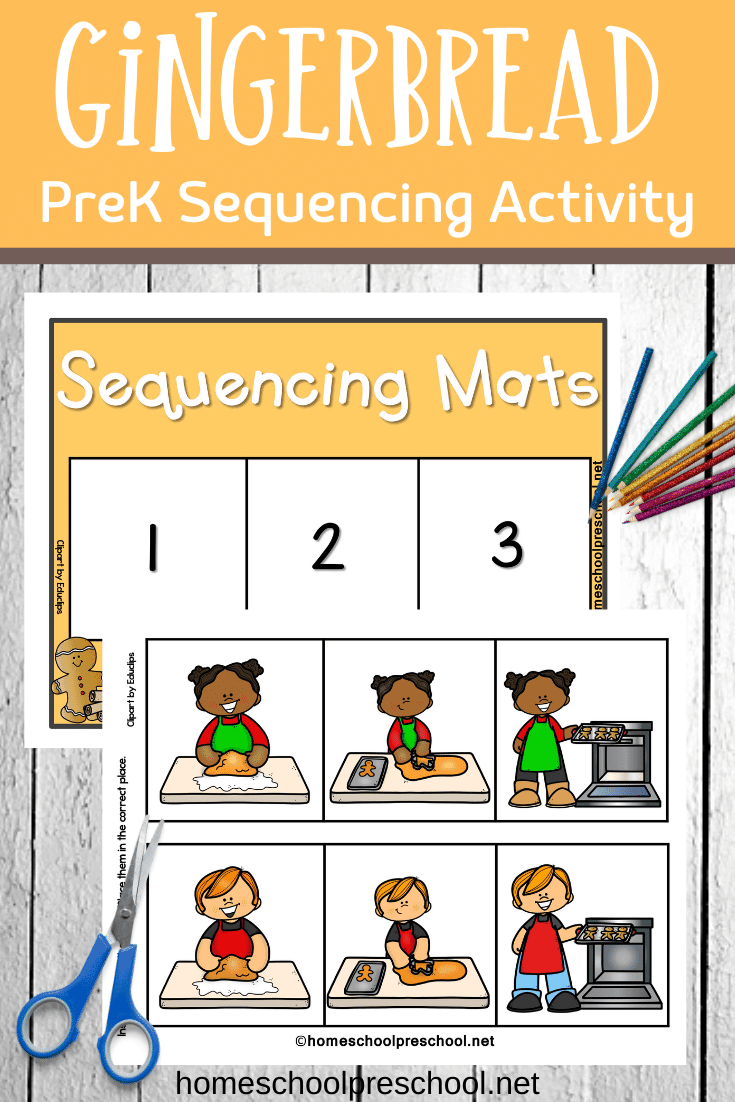 This Christmas, preschoolers can practice sequencing with this 3-step gingerbread sequencing mat. Available in both color and line art.