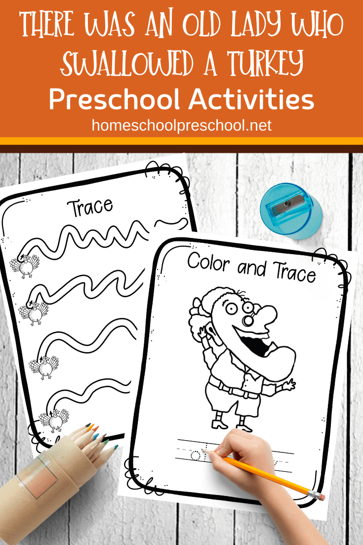 Focus on early math and literacy skills when you add these There Was an Old Lady Who Swallowed a Turkey activities to your holiday preschool lessons.