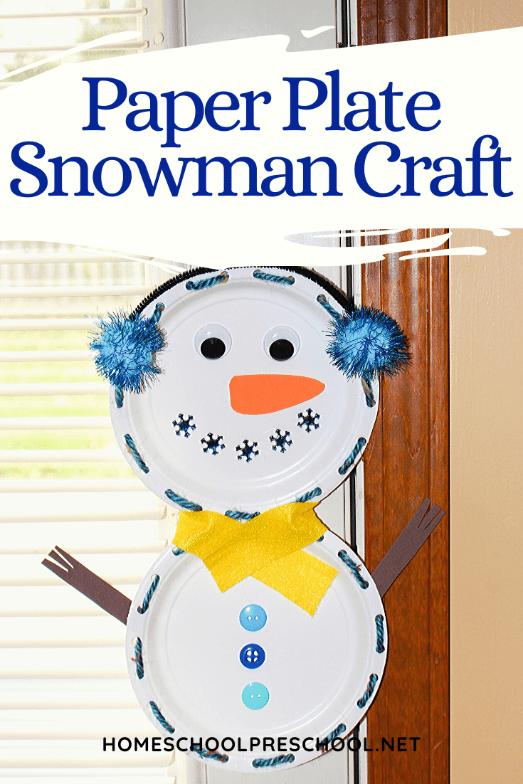 This snowman paper plate craft is easy to make and absolutely adorable! Add this winter craft to your snowman activities for preschool. 