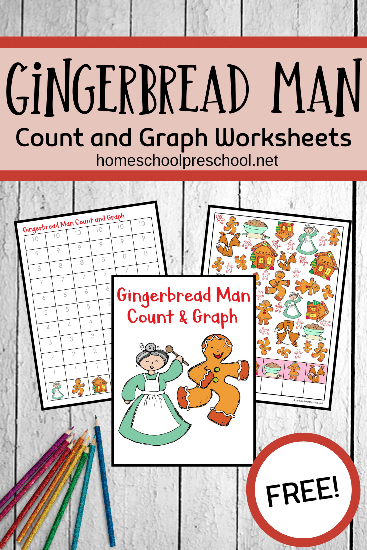 Gingerbread Man Count and Graph Worksheets
