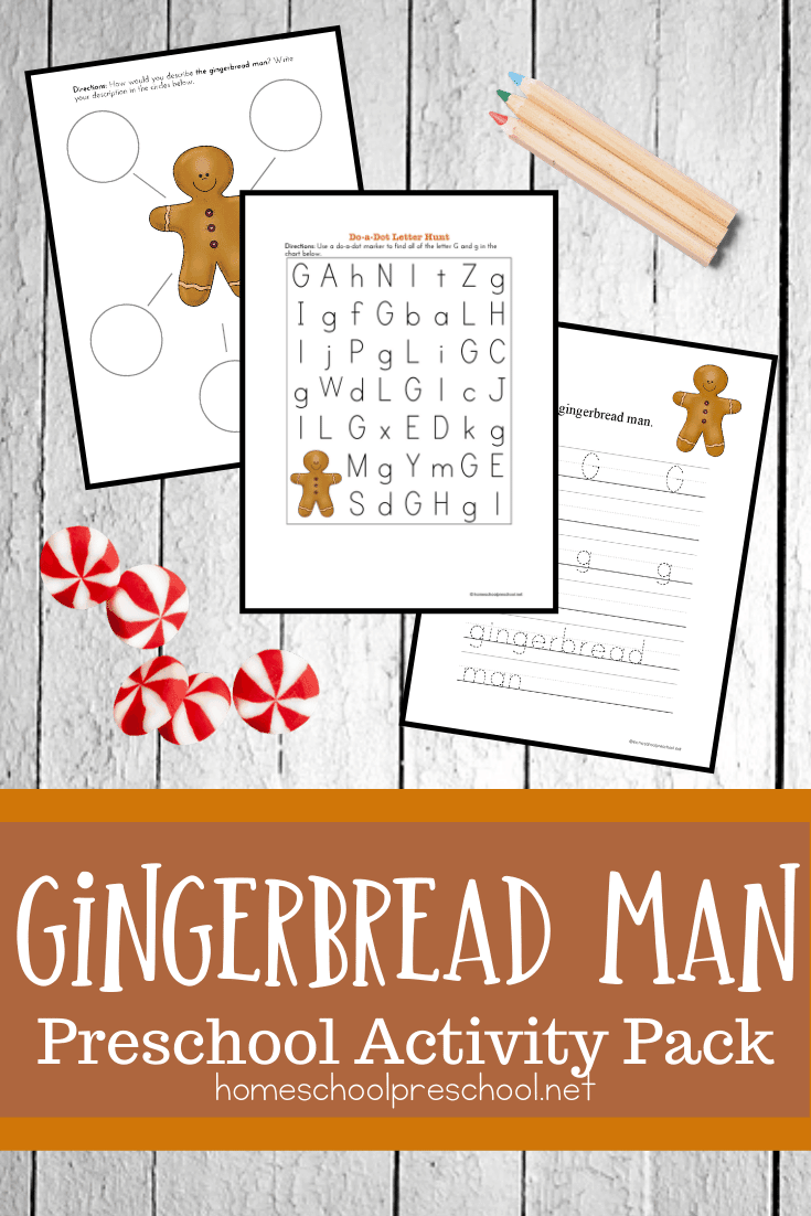 This gingerbread theme preschool pack is perfect to use alongside the story, but it works well as a stand-alone unit, as well!