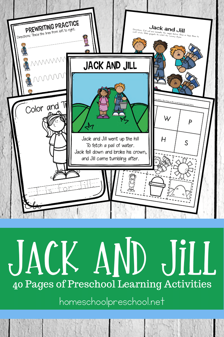 These Jack and Jill activities for preschool are designed to be used with children ages 3-7. This mini unit includes a variety of worksheets and hands-on activities. 