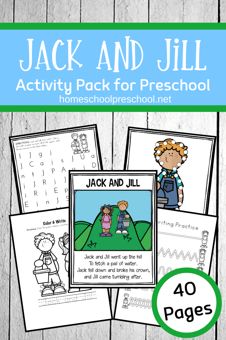 These Jack and Jill activities for preschool are designed to be used with children ages 3-7. This mini unit includes a variety of worksheets and hands-on activities. 