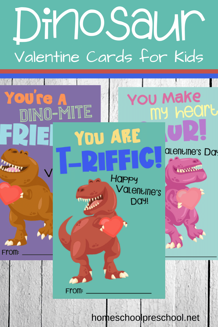 Download these dinosaur printable Valentine cards! These gender neutral cards are perfect for boys and girls to pass out this Valentine's Day.