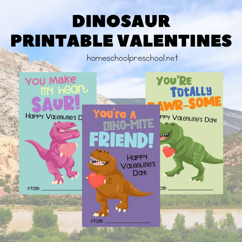Download these dinosaur printable Valentine cards! These gender neutral cards are perfect for boys and girls to pass out this Valentine's Day. 