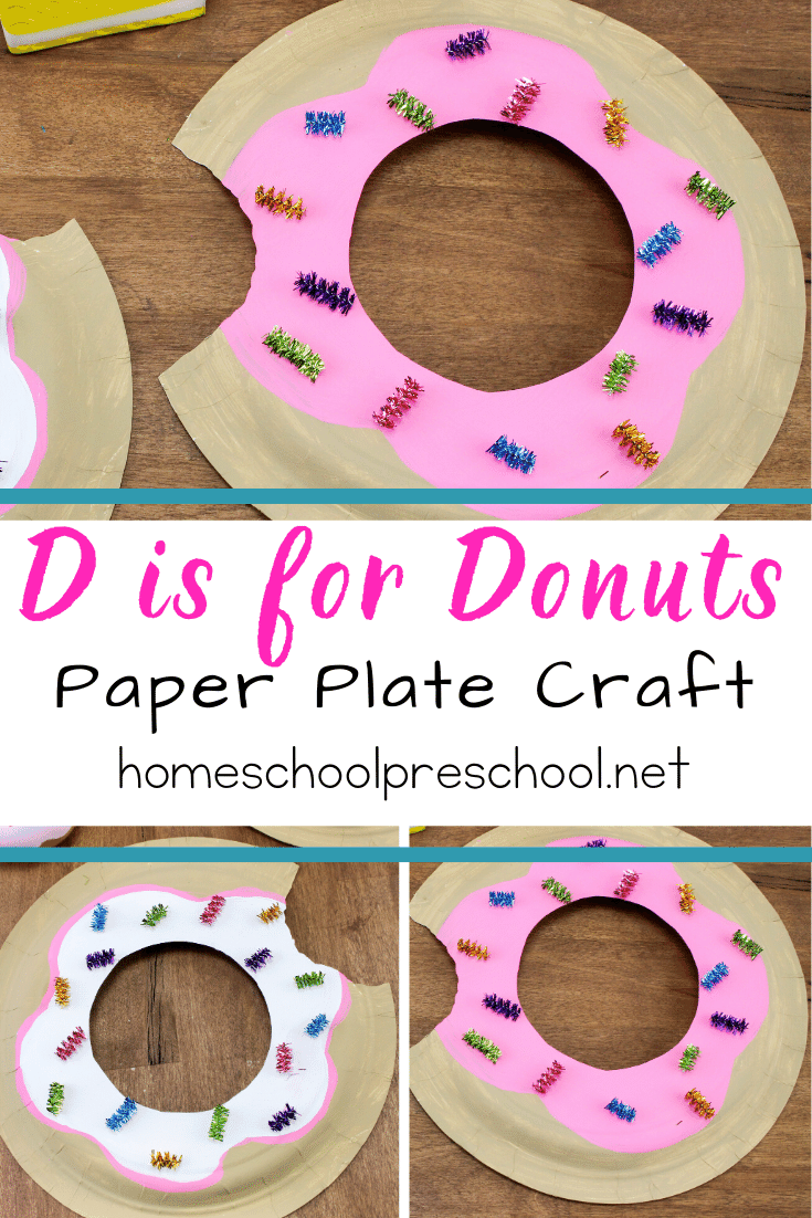This simple donut paper plate craft for kids is so cute! Add it to your food, letter D, or donut book-based preschool activities.
