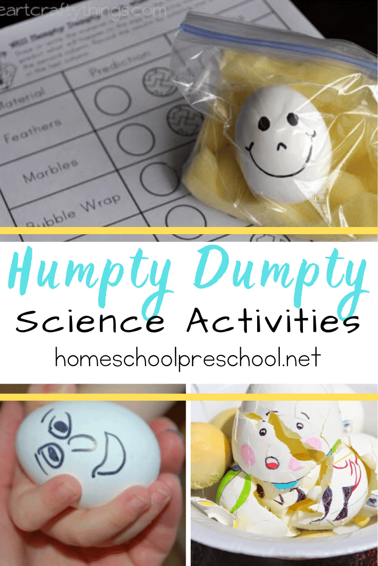 Humpty Dumpty preschool science activities are the perfect addition to your nursery rhyme lesson plans. Explore eggs with these experiments!