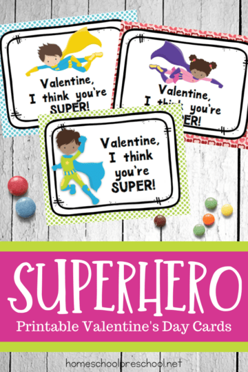 Free Printable Superhero Valentines Day Cards for Kids