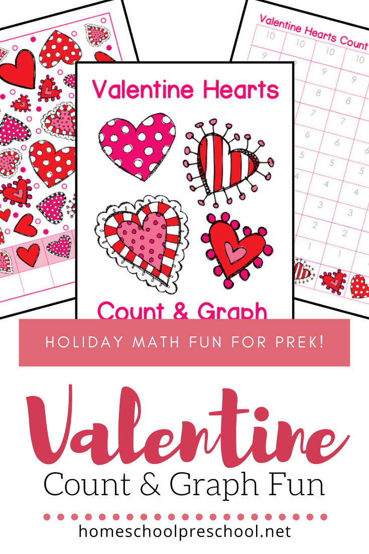 As we head into February, be sure to download these valentine count and graph worksheets. They're perfect for preschool and kindergarten kiddos. 