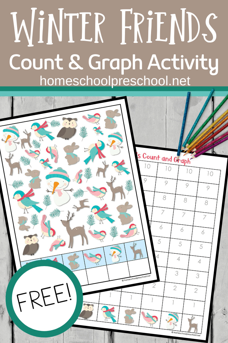 Add this engaging Winter Friends Count and Graph activity to your preschool and kindergarten math centers. Count to 10 and graph the results!