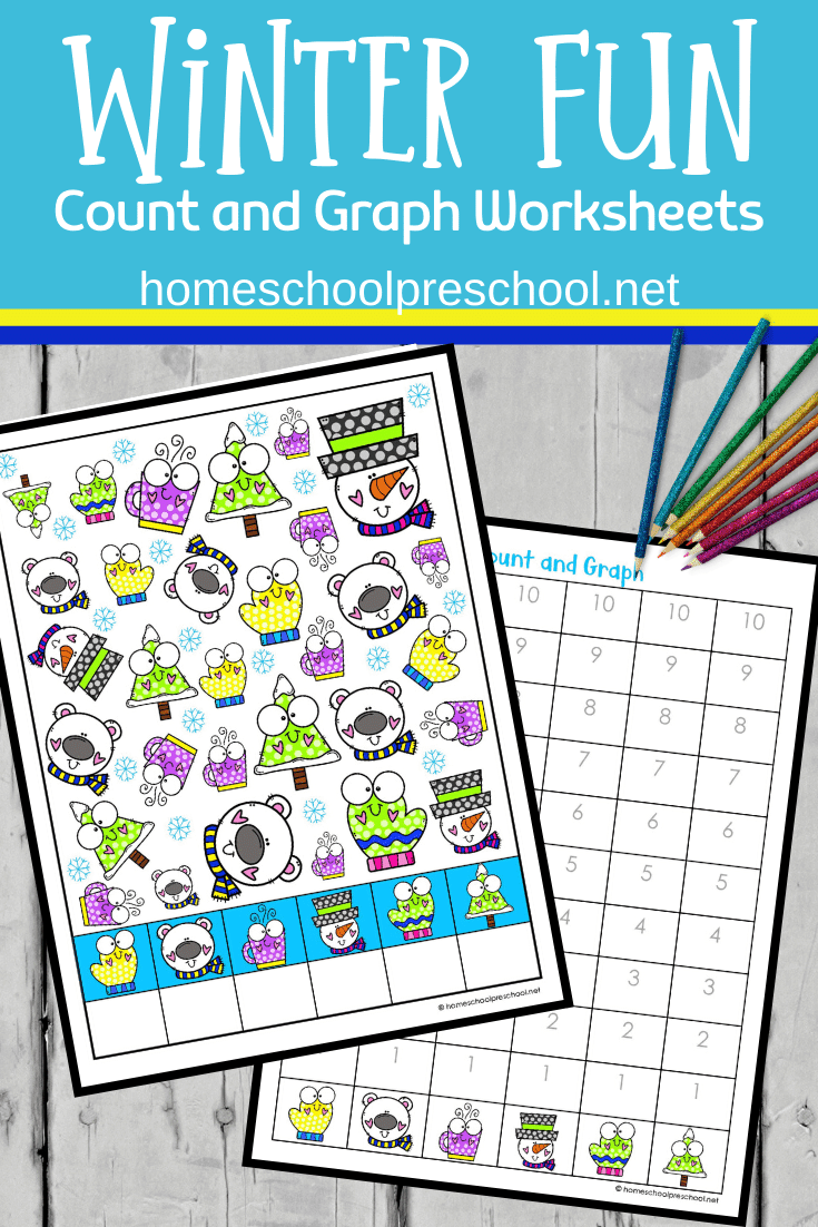 Download these Winter Fun count and graph worksheets to add to your seasonal math centers. They are perfect for preschool and kindergarten!