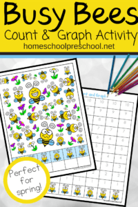 Busy Bees Count and Graph Worksheets