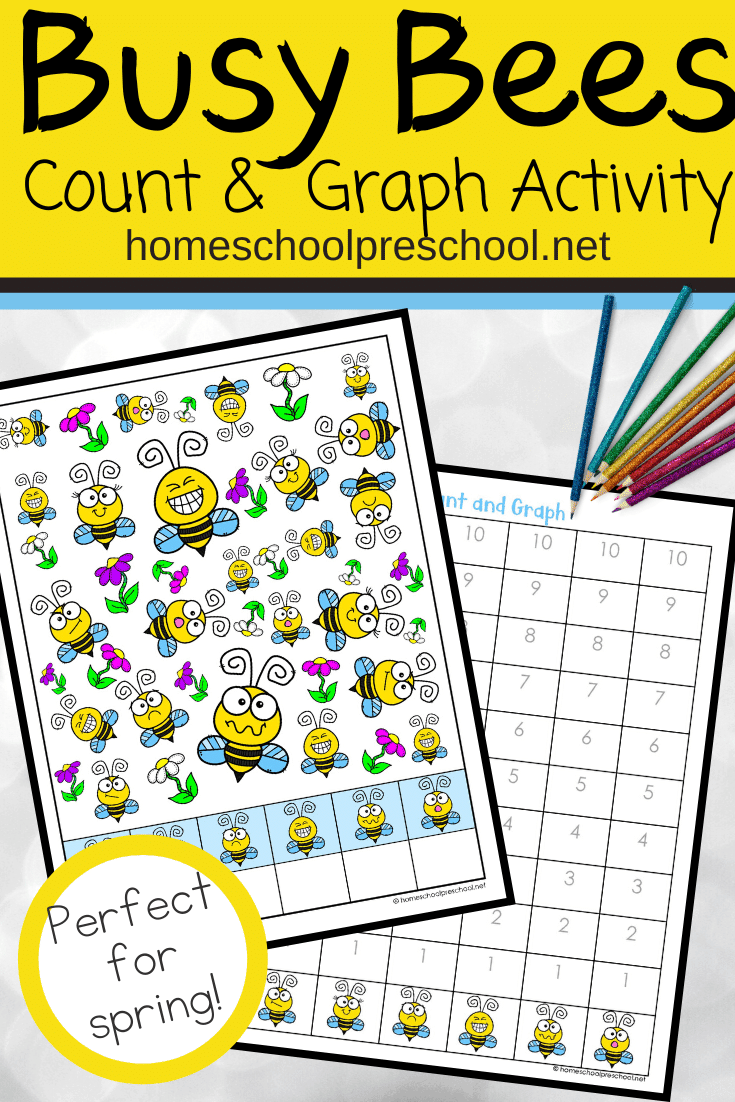 Busy Bees Count and Graph Worksheets