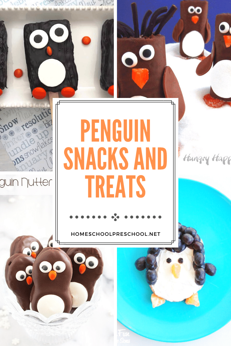 Add one or more of these penguin snacks for preschoolers to your winter activities. Each one is perfect for National Penguin Day or any day!