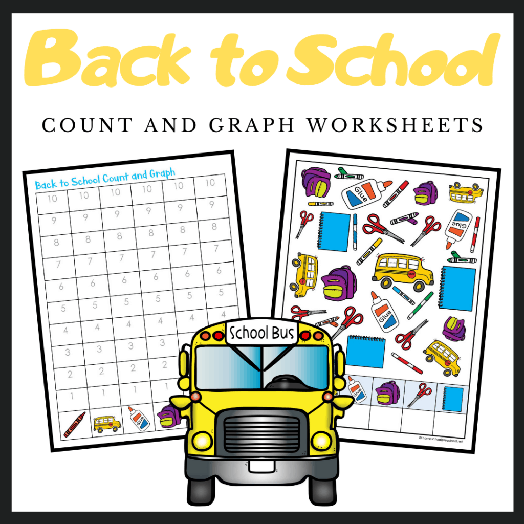 Printable Back To School Count And Graph Worksheets