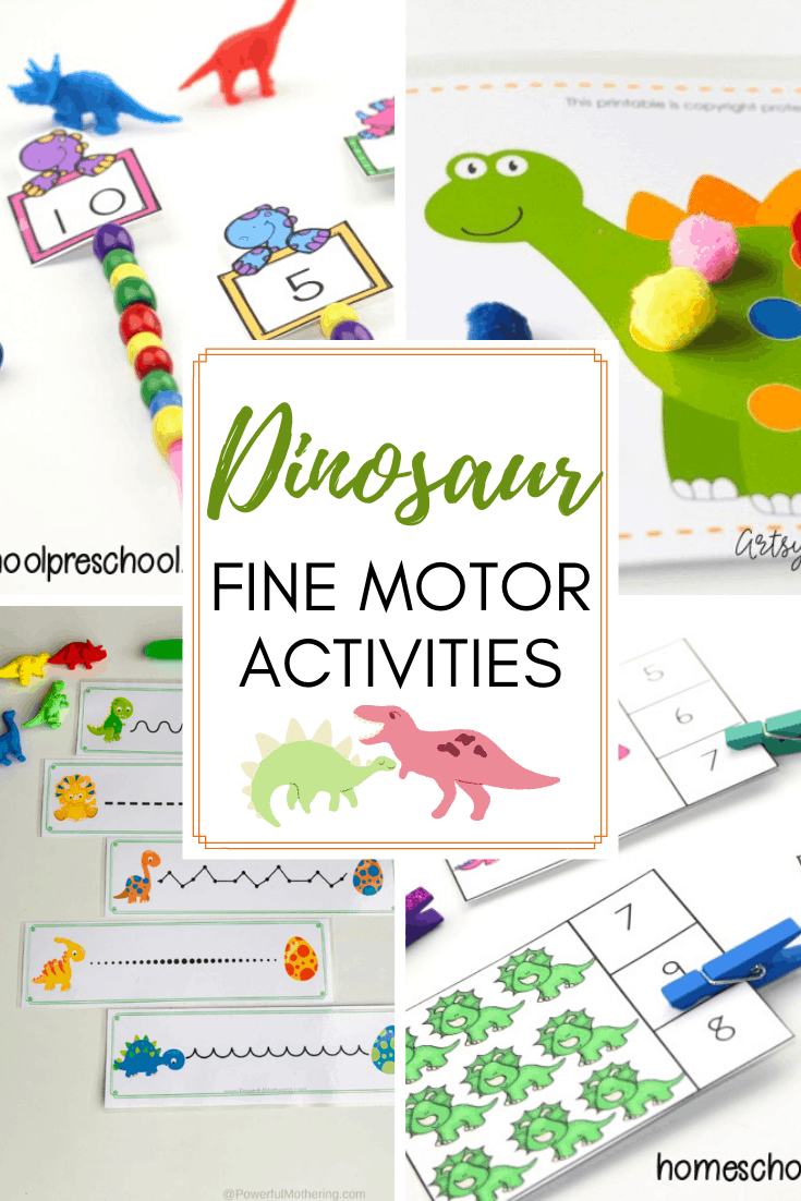 Pinching, cutting, and tracing are all great motor skills activities. Discover more in this collection of dinosaur fine motor activities for preschoolers!