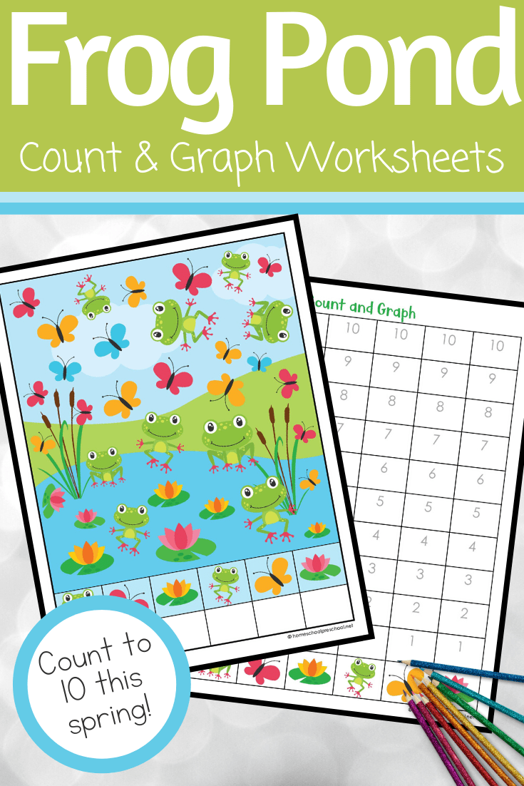 This frog-themed count and graph activity is a great way for preschoolers to practice counting to ten and graphing their results during your spring and summer lessons.