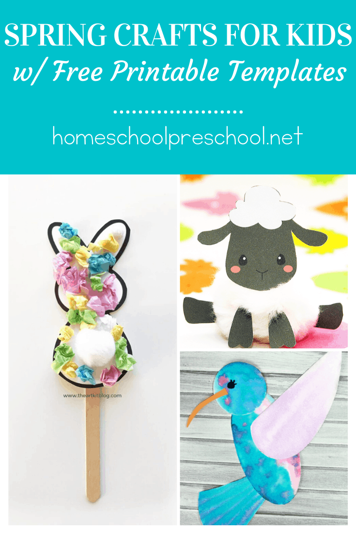 Explore this awesome collection of printable spring crafts for kids that includes easy projects featuring flowers, butterflies, birds, and more!