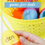 Save your plastic Easter eggs to create this Easter egg rhyming words game for preschool and kindergarten kiddos. Hands-on learning for the holidays!