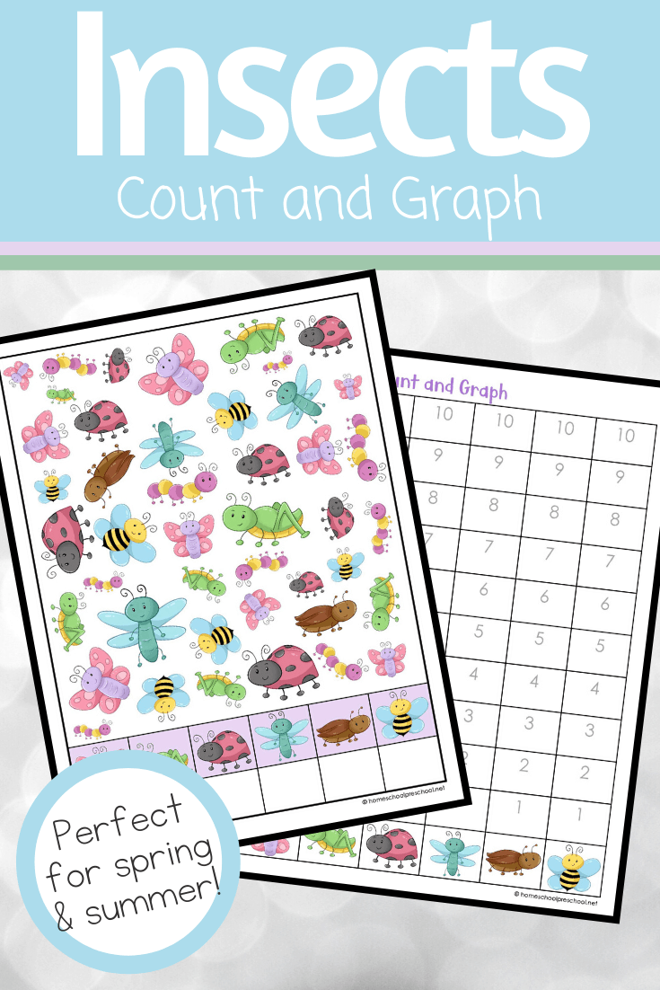 This insect count and graph activity pack is a great way for preschoolers to practice counting and graphing skills within your spring and summer lessons!