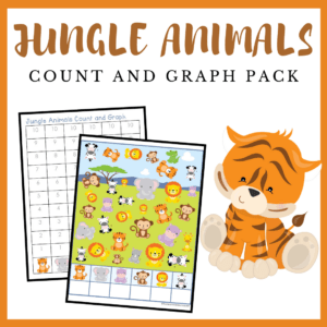 This jungle animals count and graph activity is a great way to practice counting and graphing skills all year long!