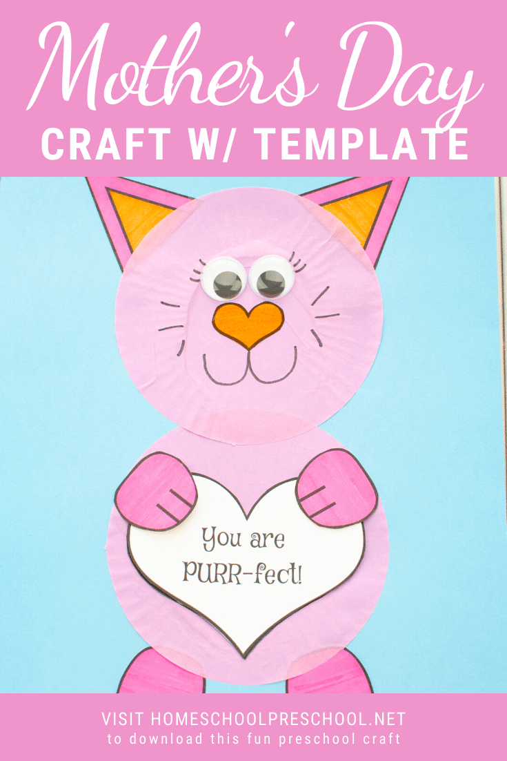 Moms will adore this cupcake liner Mother's Day craft for preschool kiddos to make. The free printable template makes it so easy to create!