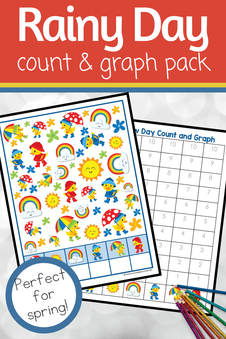 This rainy day count and graph activity is a great way to practice counting and graphing skills during the spring and summer.