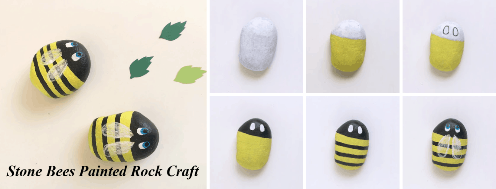 stone-bee-craft Painted Rocks Easy Bee Craft