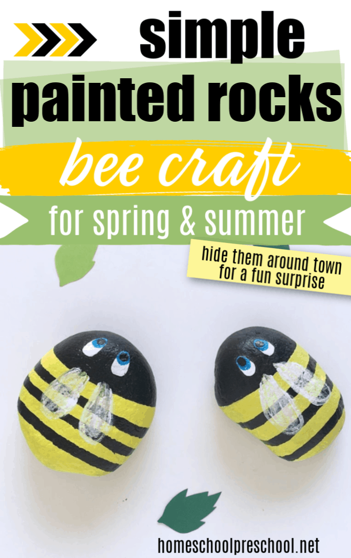 Painted Rocks Easy Bee Craft
